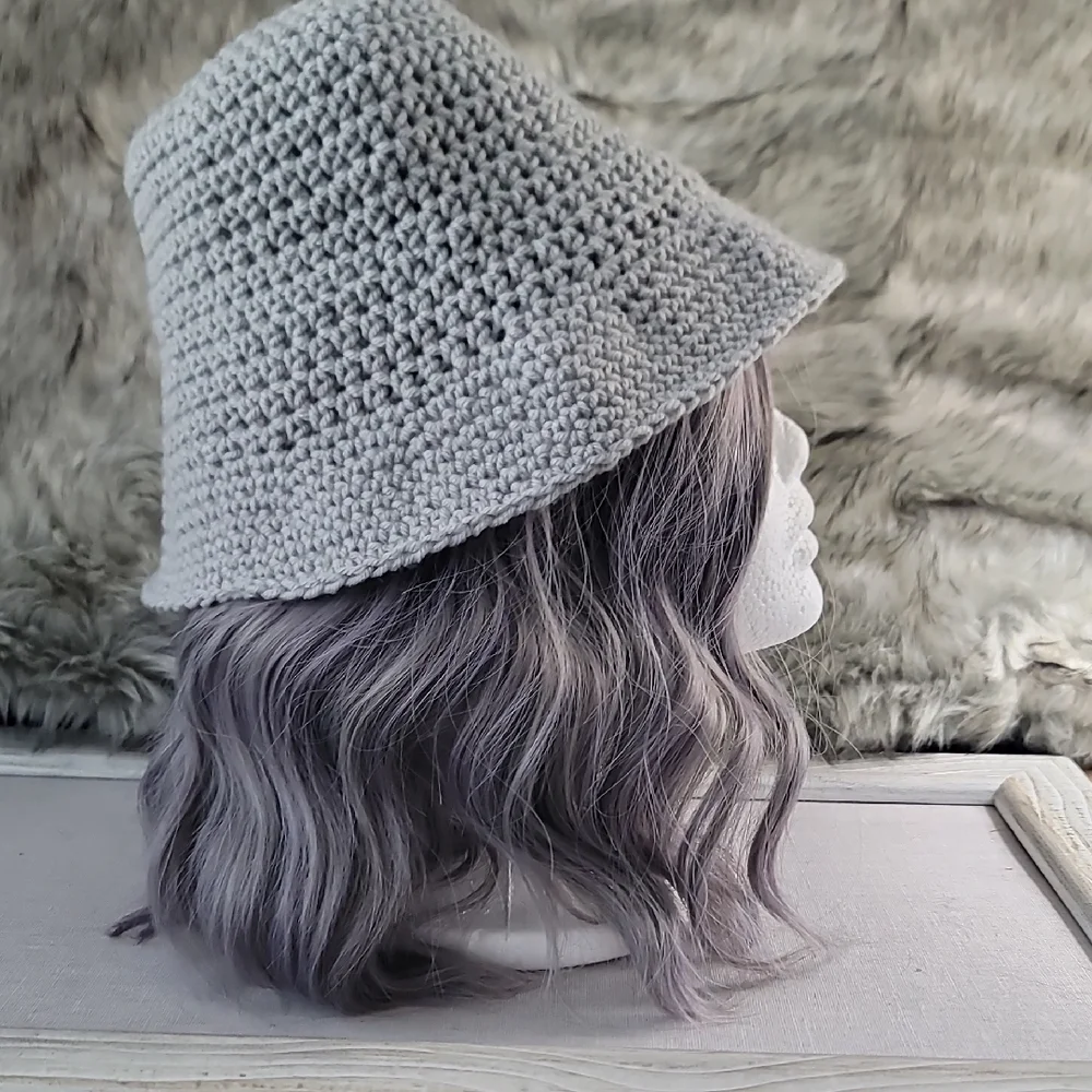 Hand made Gray Crochet Bucket Hat